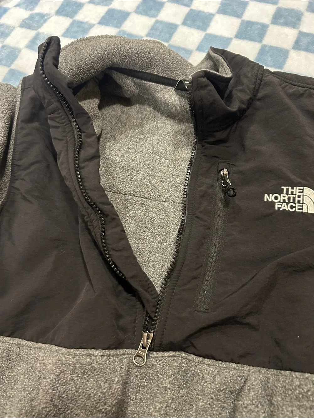 The North Face Men’s Gray and Black Half-Zip Fleece Jacket